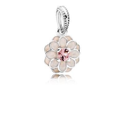 Pandora Blooming Dahlia, Cream Enamel & Blush Pink Crystal