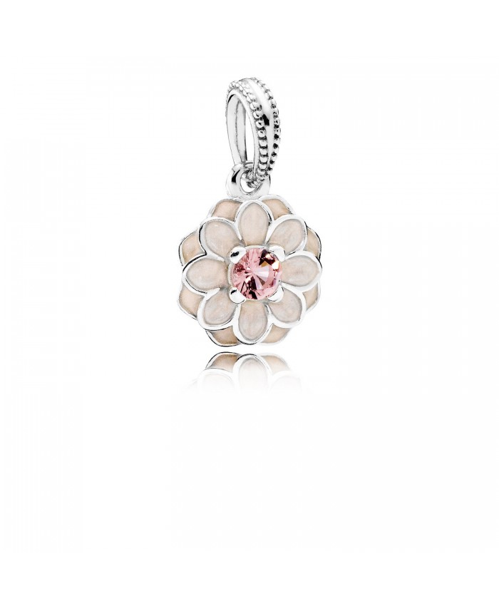 Pandora Blooming Dahlia, Cream Enamel & Blush Pink Crystal