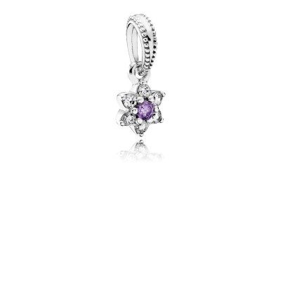 Pandora Forget Me Not, Purple & Clear CZ