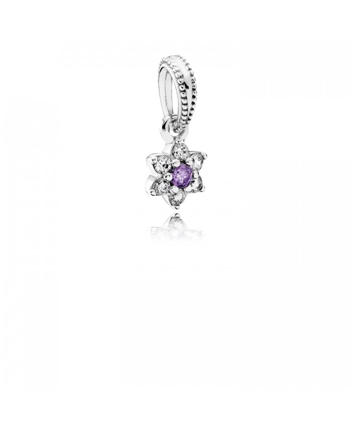 Pandora Forget Me Not, Purple & Clear CZ