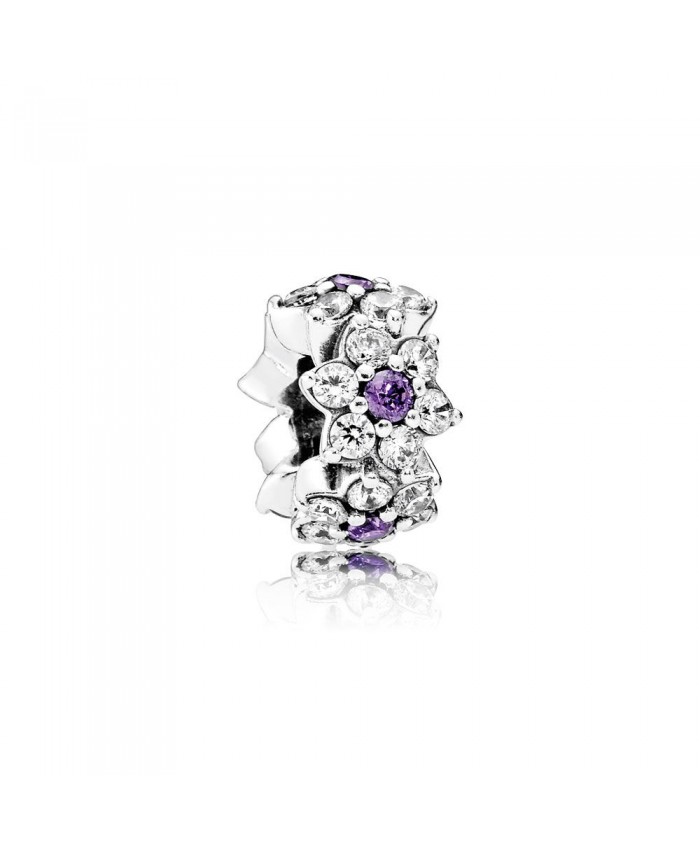 Pandora Forget Me Not, Purple & Clear CZ