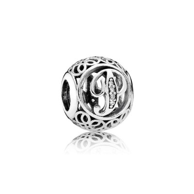 Pandora Vintage P, Clear CZ