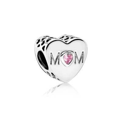 Pandora Mother Heart Charm, Pink CZ