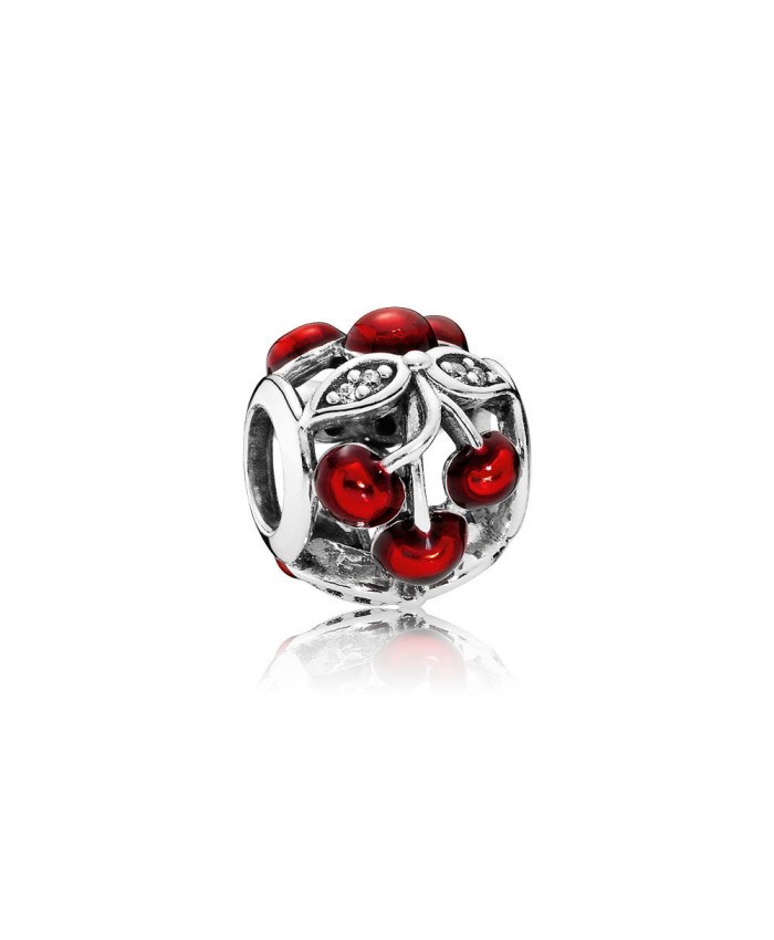 Pandora Sweet Cherries, Glossy Red Enamel & Clear CZ