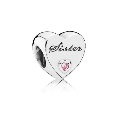 Pandora Sister's Love Charm, Pink CZ