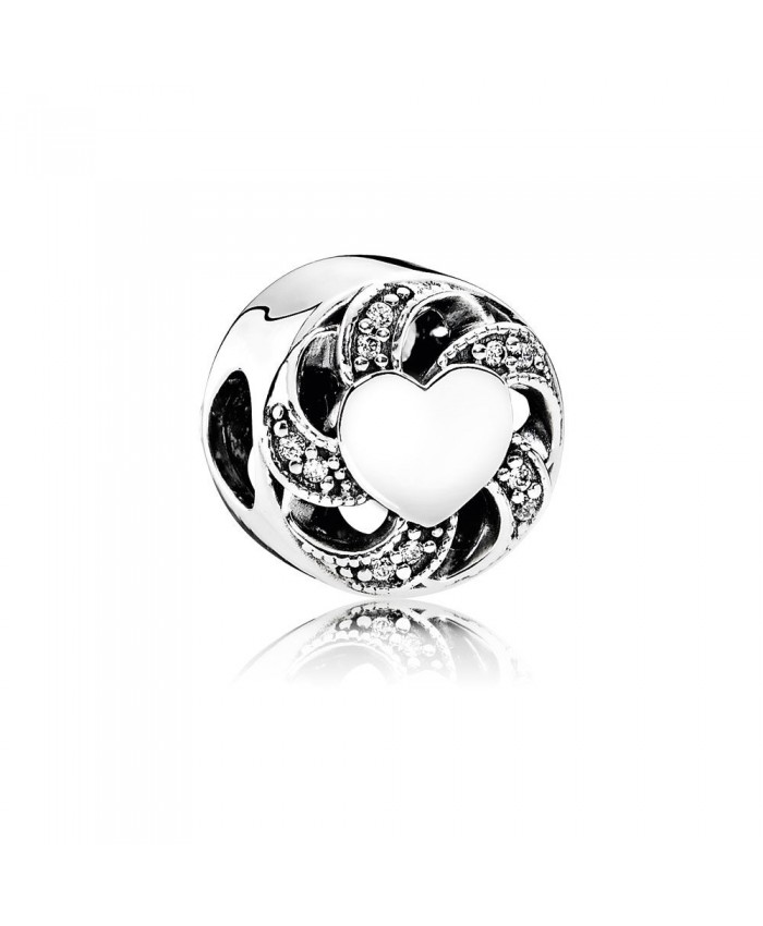 Pandora Ribbon Heart, Clear CZ