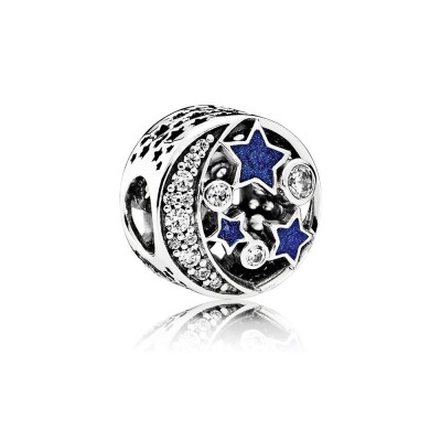 Pandora Vintage Night Sky Charm, Shimmering Midnight Blue Enamel & Clear CZ