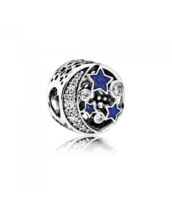 Pandora Vintage Night Sky Charm, Shimmering Midnight Blue Enamel & Clear CZ