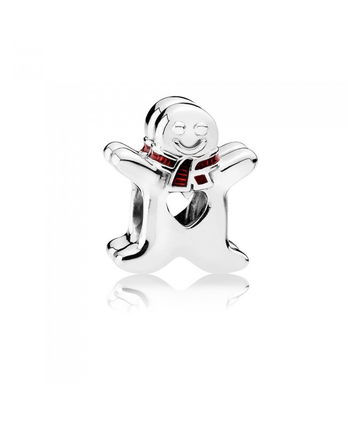 Pandora Sweet Gingerbread Man, Translucent Red Enamel