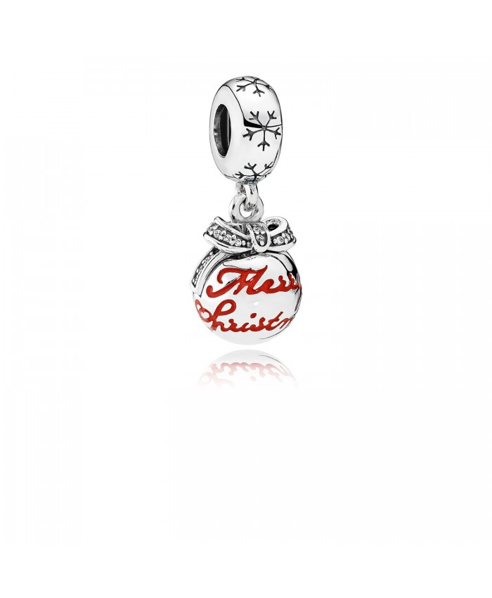 Pandora Merry Christmas Bauble, Translucent Red Enamel & Clear CZ