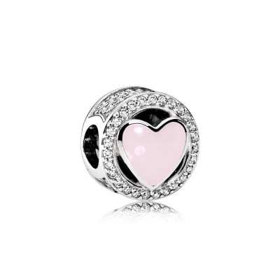 Pandora Wonderful Love, Soft Pink Enamel & Clear CZ