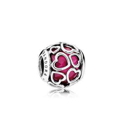 Pandora Cerise Encased in Love, Cerise Crystal