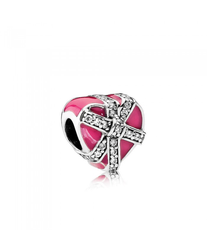 Pandora Gifts of Love, Magenta Enamel & Clear CZ