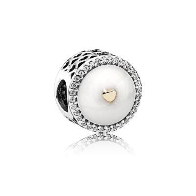 Pandora Precious Heart, Silver Enamel & Clear CZ