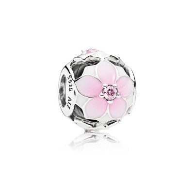 Pandora Magnolia Bloom, Pale Cerise Enamel & Pink CZ