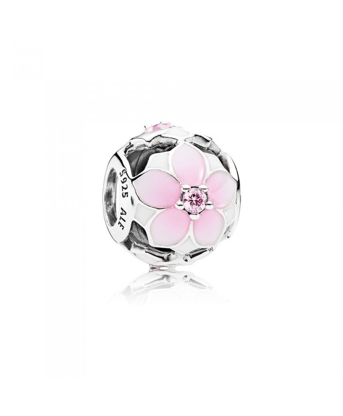 Pandora Magnolia Bloom, Pale Cerise Enamel & Pink CZ