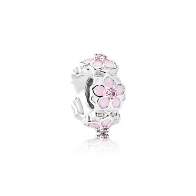 Pandora Magnolia Bloom, Pale Cerise Enamel & Pink CZ