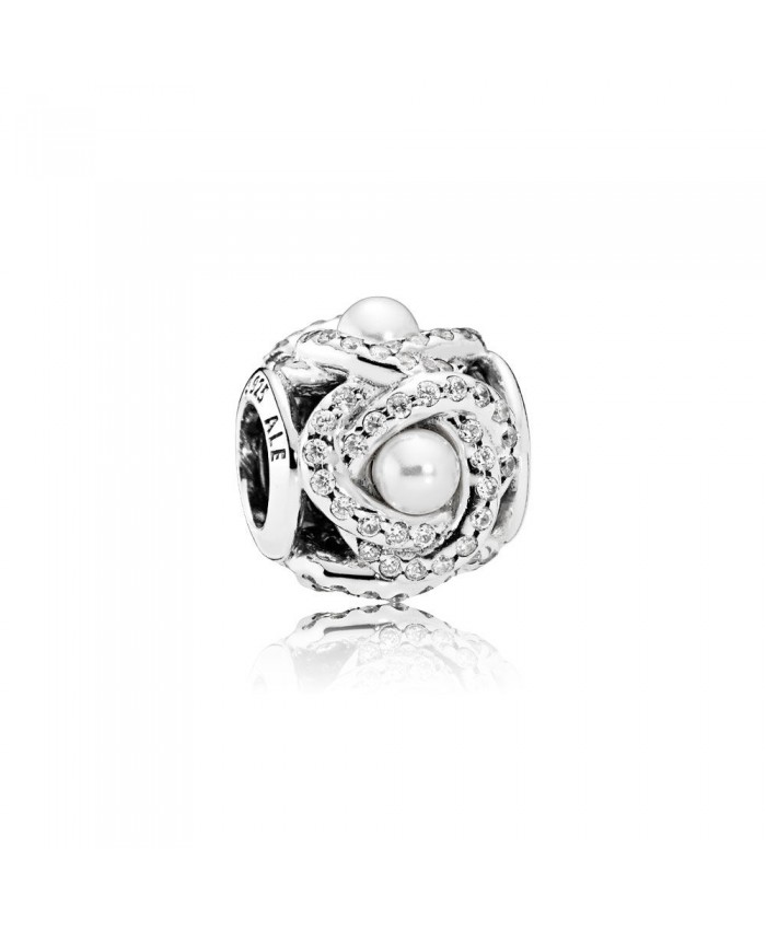 Pandora Luminous Love Knot, White Crystal Pearl & Clear CZ