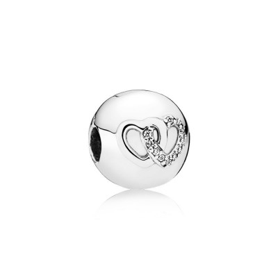 Pandora Heart Bond Charm, Clear CZ