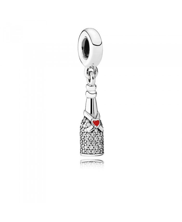 Pandora Celebration Time Dangle Charm, Red Enamel & Clear CZ