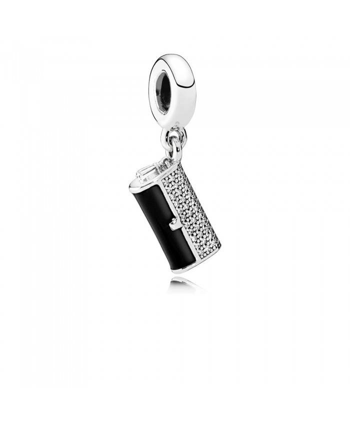 Pandora Clutch Bag Dangle Charm, Black Enamel & Clear CZ