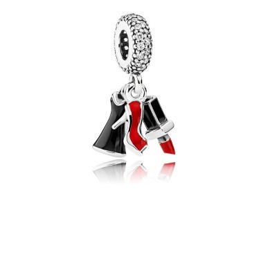 Pandora Glamour Trio Dangle Charm, Mixed Enamel & Clear CZ