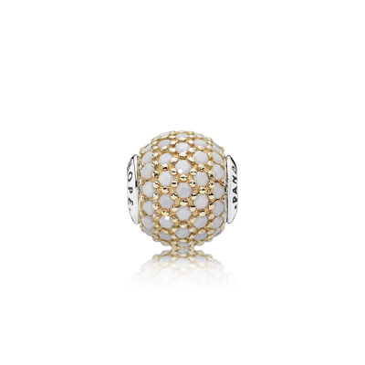 Pandora HOPE, 14K Gold & Opaque White Crystal