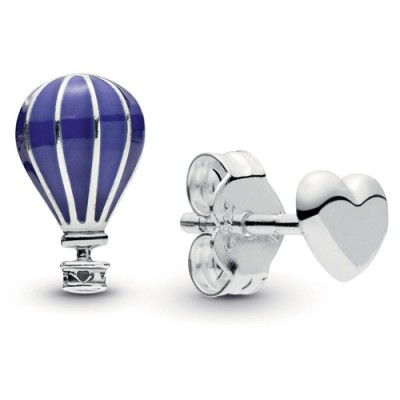 Pandora Hot Air Balloon & Heart Stud Earrings