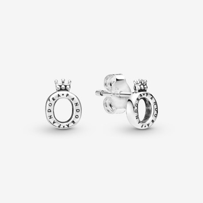 Pandora Polished Crown O Stud Earrings