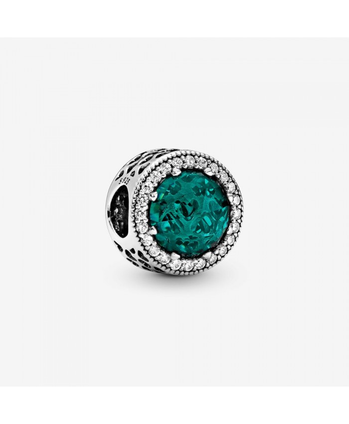 Pandora Radiant Hearts Charm, Sea Green Crystal & Clear Cubic Zirconia