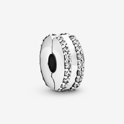 Pandora Double Lined Pavé Clip Charm